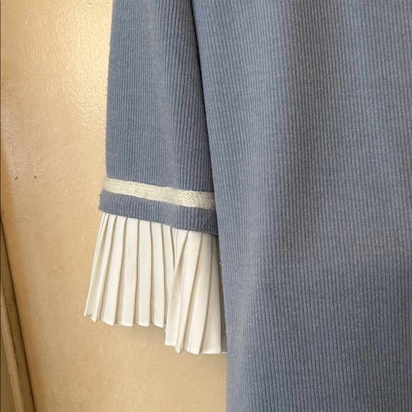 English Factory Blue Sweater and White Pleated Mini Dress size S - Picture 8 of 11
